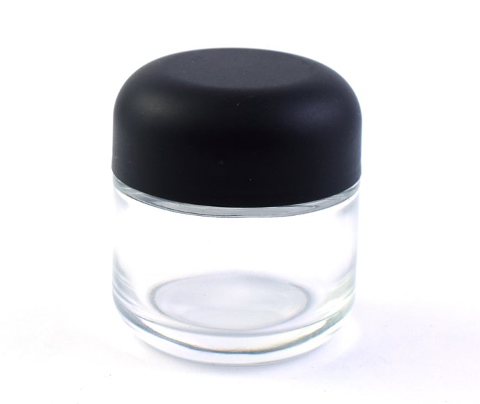 Clear high quality  glass jar with CR cap