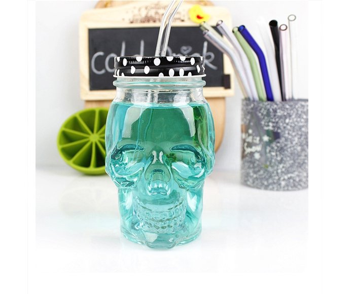 High Quality Ice Cold Drink Glass Mason Jar With Handle And Straw 450ml