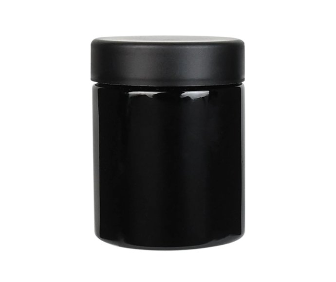 Smell Proof Black UV Childproof Flower Glass Jar Packaging Storage Container